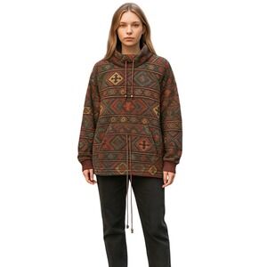 Vintage Forenza Aztec Baja Pullover Hoodie Southwestern Print‎ 90s Unisex M